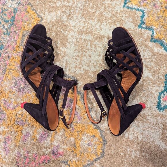 Chie Mihara suede strappy heels sandals - Picture 5 of 11